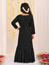 Girl's' Black Embellished Kurta Palazzo Set