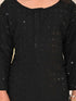 Girl's' Black Embellished Kurta Palazzo Set