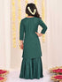 Girl's' Green Embellished Kurta Palazzo Set