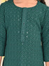 Girl's' Green Embellished Kurta Palazzo Set