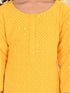 Girl's' Yellow Embellished Kurta Palazzo Set