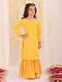 Girl's' Yellow Embellished Kurta Palazzo Set