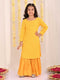 Girl's' Yellow Embellished Kurta Palazzo Set
