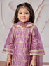 Girl's' Purple Kurta Sharara Set With Dupatta