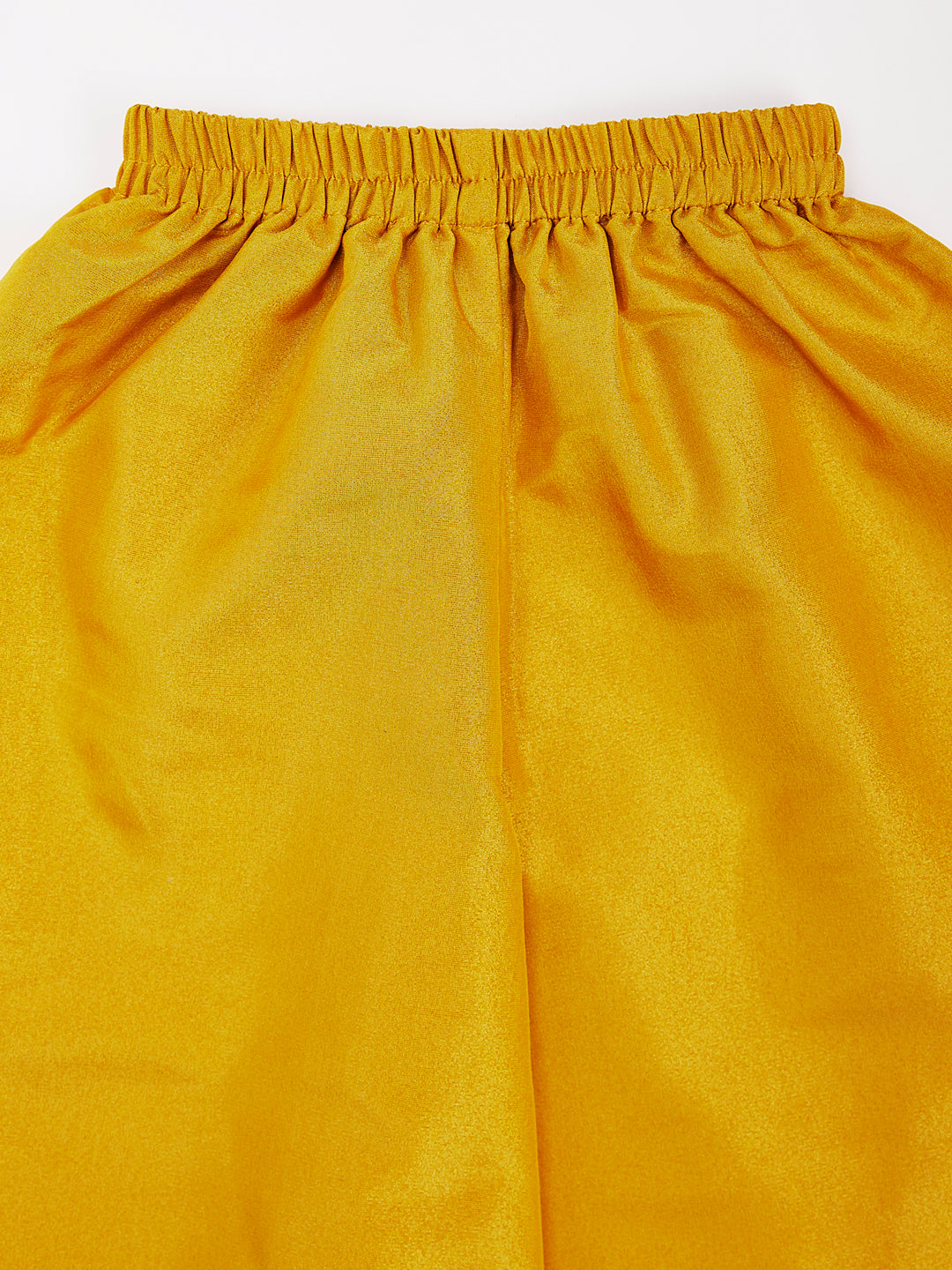 Girl's' Mustard Kurta Palazzo Set With Potli