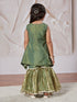 Girl's' Green Kurta Sharara Set With Dupatta
