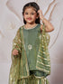 Girl's' Green Kurta Sharara Set With Dupatta