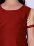 Girl's Maroon & White Pavda Pattu Lehenga Choli Set