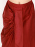 Girl's Maroon Draped Skirt With Crop Top