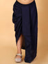 Girl's Navy Blue Draped Skirt With Crop Top