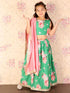 Girl's Green Embellished Lehenga Set