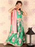Girl's Green Embellished Lehenga Set