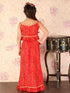 Girl's Maroon Bandhani Top And Long Skirt Set