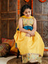 Girl's' Yellow Silk Blend Embellished Lehenga Set
