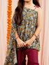 Girls' Grey Printed Tunic With Palazzo Set