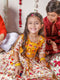 Girl's' Yellow And Cream Patola Print Lehenga Set