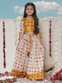 Girl's' Yellow And Cream Patola Print Lehenga Set