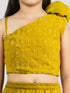 Vastramay Girls Yellow Georgette Lehenga Set