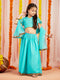 Girl's' Aqua Mirror Georgette Lehenga Set