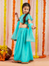 Girl's' Aqua Mirror Georgette Lehenga Set