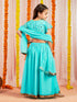 Girl's' Aqua Mirror Georgette Lehenga Set