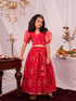 Girl's' Pink Printed Organza Lehenga Set