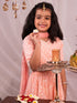 Girl's' Pink Lehenga Set