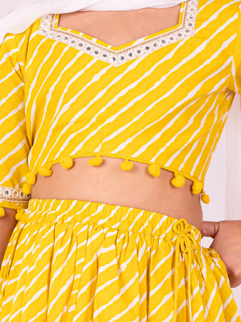 Girl's' Yellow Lehenga Set