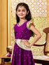 Girl's' Purple Lehenga Set