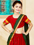 Girl's' Maroon And Green Lehenga Set