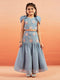Girl's' Aqua Lehenga Set