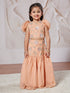 Girl's' Peach Lehenga Set