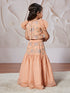 Girl's' Peach Lehenga Set