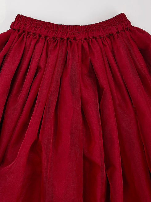Girl's' Maroon Girl's Lehenga Choli