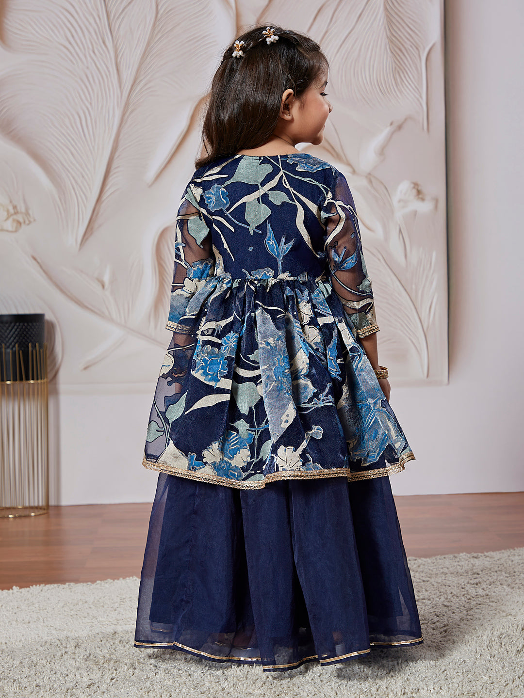 Girl's' Navy Blue Girl's Lehenga Choli