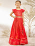 Girl's Red Silk Lehenga Set