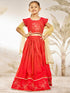 Girl's Red Silk Lehenga Set