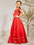 Girl's Red Silk Lehenga Set