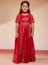 Vastramay Girls Red Viscose Lehenga Set
