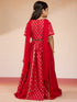 Vastramay Girls Red Viscose Lehenga Set