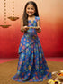 Vastramay Girls Blue Organza Lehenga Set