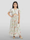 Girl's Cream Georgette Digital Print Lehenga Choli Set