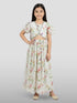 Girl's Cream Georgette Digital Print Lehenga Choli Set