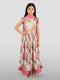 Girls Pink Dupion Silk Digital Print Lehenga Choli Set