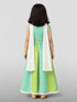 Girls' Sage Green Cotton Bandhani Print Lehenga Set with White Chiffon Dupatta - Sleeveless Festive Ethnic Wear