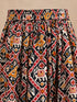 Girls's Black Cotton-Blend Ikkat Cropped Length Lehenga With Choli And Dupatta Set