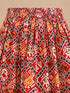 Girls's Red Cotton-Blend Ikkat Cropped Length Lehenga With Choli And Dupatta Set