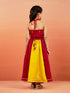 Girl's' Yellow And Red Lehenga Set