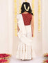 Girl's Maroon And Cream Palazzo Saree Set