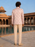Men Pink Embroidered Thread Work Waist Length Straight PantSherwani Set